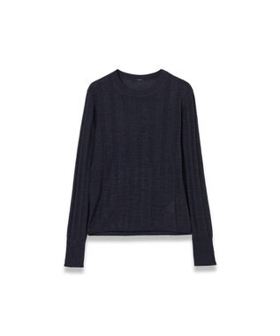JOSEPH 【WEB&OUTLET限定・洗える】テクスチャードレーヨン　ラウンドネックニット Navy