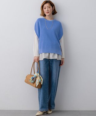 23区 【滝沢眞規子さん着用/VERY掲載/洗える】23区DENIM ストレッチ ワイドパンツ スカイブルー系