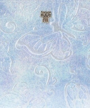 ANNA SUI パピヨン Lファスナー薄マチ長財布 ライトブルー