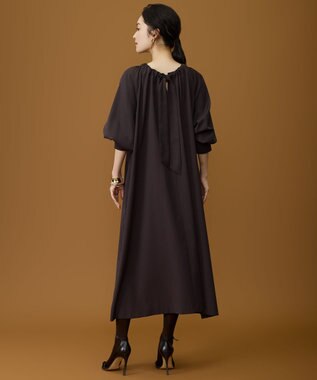 自由区 L 【SHIHOさん着用】TWドレープツイル3WAYボウタイ ワンピース ダークブラウン