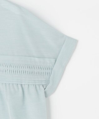 J.PRESS LADIES S ソフトシアークロス フレンチスリーブ ブラウス ライトブルーシャンブレー系
