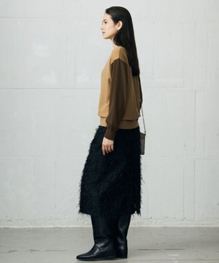 自由区 L 【カタログ掲載】ファインウールカシミヤクルーネック ニット キャメル系