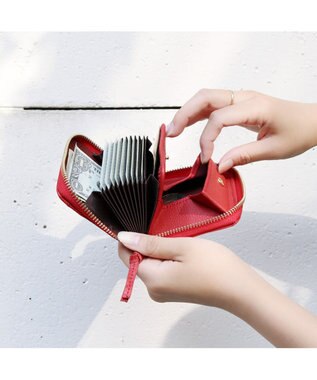 UNBILLION ペルケ perche / イタリアンレザー・ジャバラカードウォレット レッド