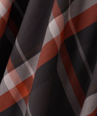 ANY L 【親子連動/洗濯機可能/ウエストゴム】チェックフレアスカート オレンジチェック