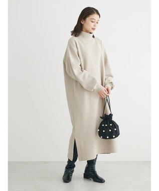 Green Parks Ｂｒｕｓｈｅｄ　裏起毛ワンピース Gray Beige