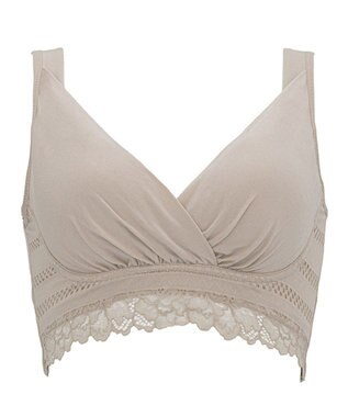 BRADELIS New York 【BRADELIS Me / ノンワイヤーブラジャー】オールインワンブラ ナイトブラ 補正 下着 24時間ラクに着用 綿混 しっかりフィット ブラデリス ME122105 ダークグレージュ