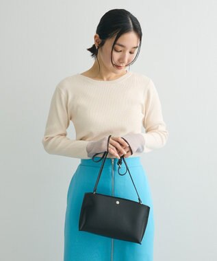 Green Parks アンチピリング袖シアーリブニットプルオーバー Ivory