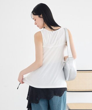 earth music&ecology マルチウェイショルダースリットトップス Off White