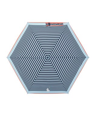 MOONBAT POLO RALPH LAUREN(ポロ ラルフローレン)ポロポニー ボーダー 折りたたみ傘 簡単開閉 サックスブルー