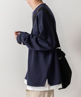WEGO フェイクレイヤードプルオーバー ネイビー
