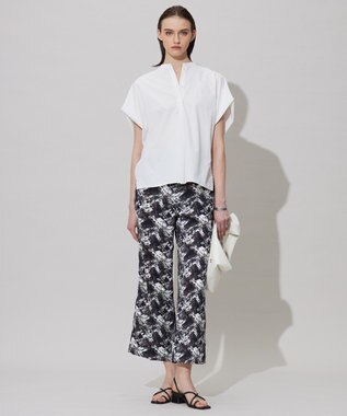 ICB 【接触冷感・UVカット・洗える】ヴィンテージスパンブロード デザインブラウス オフホワイト系