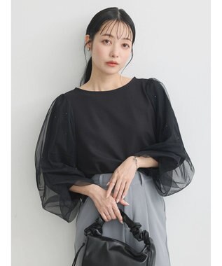 earth music&ecology キラキラストーンプルオーバー Black