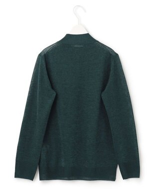 ICB 【洗える】ラメシアー モックネックニット パイングリーン系