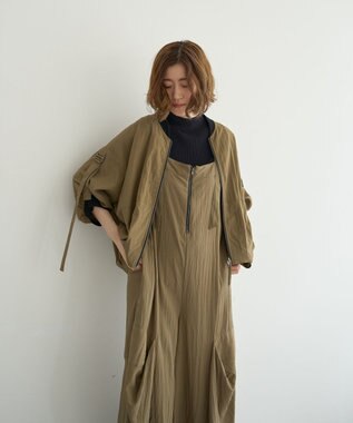 YECCA VECCA 【UVカット/接触冷感/遮熱】COOLコクーンサロペット Khaki
