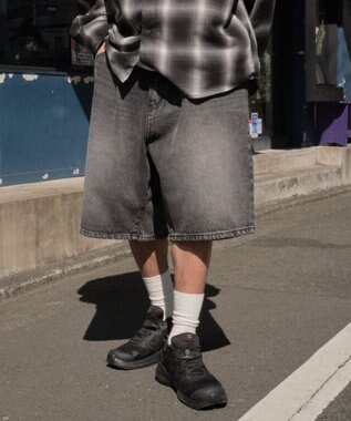 WEGO イージーバギーデニムショーツ デニムブラック