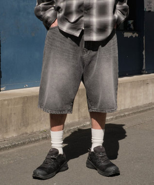 WEGO イージーバギーデニムショーツ デニムブラック