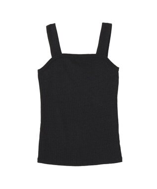 earth music&ecology チェーンリブラメカットタンクトップ Black