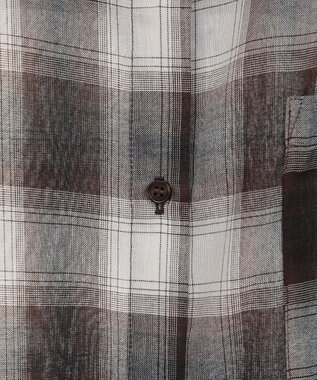 earth music&ecology 【2WAY】２ｗａｙショルダードロストリボンチェックシャツ Brown