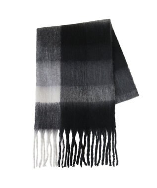 Green Parks ・ｆｕｒｒｙ　ｒａｔｅ　グラデーションチェックマフラー Black