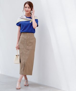 ANY SIS 【2WAY】フロントジップタイト スカート モカ