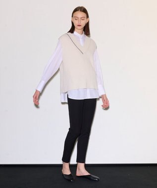 JOSEPH ポプリンシャツ×ニットベスト Ivory