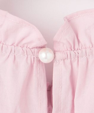 Feroux 【洗える】ペプラムシルエットフリルブラウス ピンク系