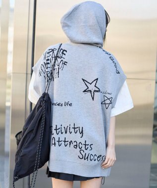 WEGO 【ユニセックス着用ITEM/MLサイズ展開】ジャガードノースリジップパーカー グレー