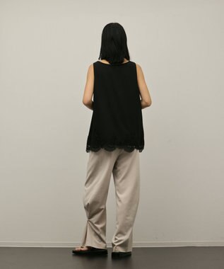 GRACE CONTINENTAL トリアセサイドラインパンツ ベージュ