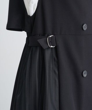 earth music&ecology サイドプリーツジレンチ ブラック