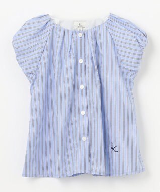 組曲 KIDS 【110-140㎝】サマーストライプ ブラウス サックスブルー系1