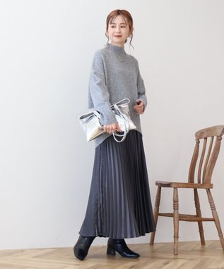 AMERICAN HOLIC モックネックコクーンニットプルオーバー Gray Mixture