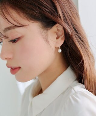 Tiaclasse 【金属アレルギー対応】フック型パールピアス シルバー