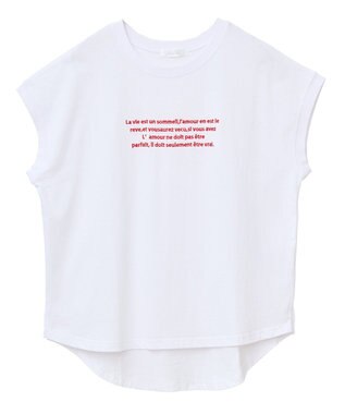 Green Parks ・ｓｗｉｎｇ　ｂｙ　フレンチスリーブ刺繍ＴＥＥ Off White