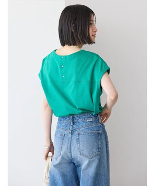 AMERICAN HOLIC バックボタンフレンチスリーブプルオーバー Green