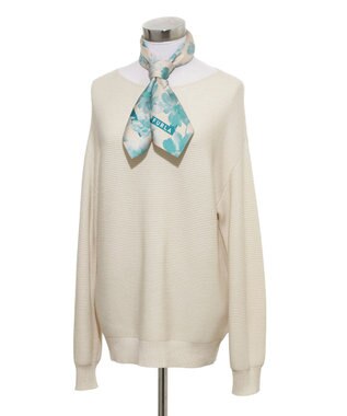 MOONBAT 【シルク100%】FURLA (フルラ) 花柄 シルクプリントスカーフ 65cm×65cm  UV対策 手洗い可能 ビリジアン