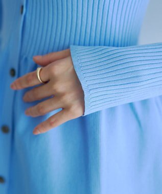 YECCA VECCA ペプラムカーディガン Blue