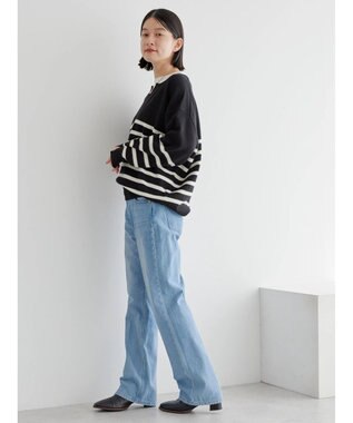 AMERICAN HOLIC バイパチスキッパーニットプルオーバー Border Black