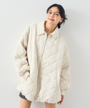 earth music&ecology ダブルステッチキルティングコート Ivory