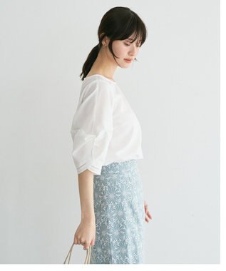 YECCA VECCA ハシゴレースタックスリーブブラウス Off White