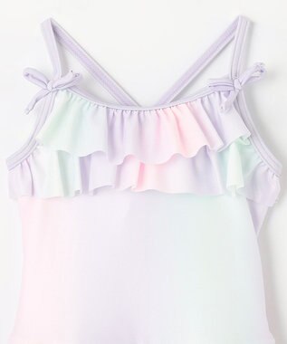 ANY KIDS 総柄フリルワンピース水着 レインボー