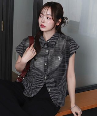 WEGO U.S. POLO ASSN.別注 フレンチスリーブシャツ ブラック