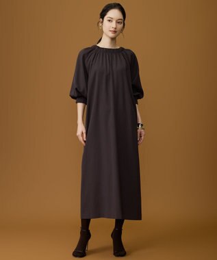 自由区 L 【SHIHOさん着用】TWドレープツイル3WAYボウタイ ワンピース ダークブラウン