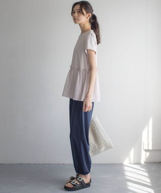 組曲 L ポリエステルレーヨンツイル パンツ ネイビー系
