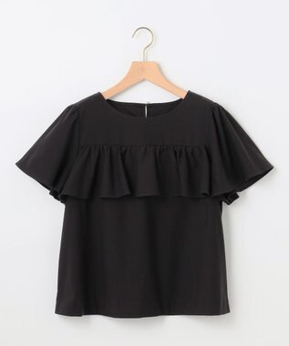 組曲 ツイルジャジー フリルカットソー ブラック系