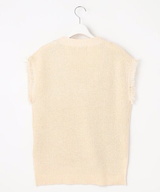 Feroux 【洗える】ツイードライクニット ベスト アイボリー系1