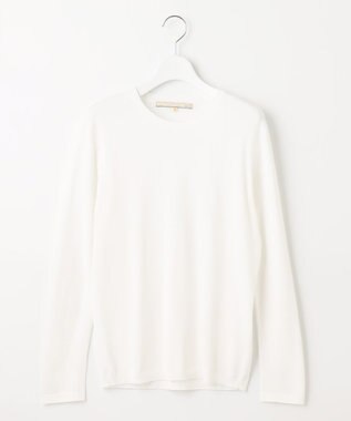 自由区 【XSサイズ～/洗える】レーヨンストレッチ プルオーバーニット ホワイト系