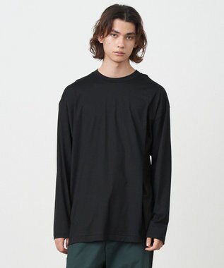 ATON 48/2 NATURAL DYE COTTON | オーバーサイズ L/S Tシャツ - UNISEX BLACK