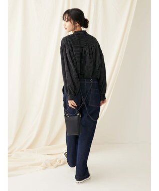 CRAFT STANDARD BOUTIQUE ピコフリルドットブラウス Black
