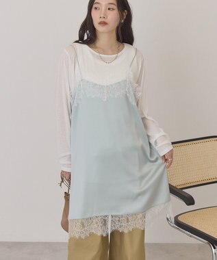 AMERICAN HOLIC レースサテンキャミワンピース Mint