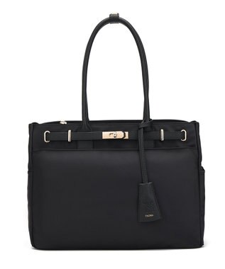 style code 【高密度ナイロン×レザー】ナイロンロングハンドルトートバッグ　軽量　大容量 BLK/GLD7691